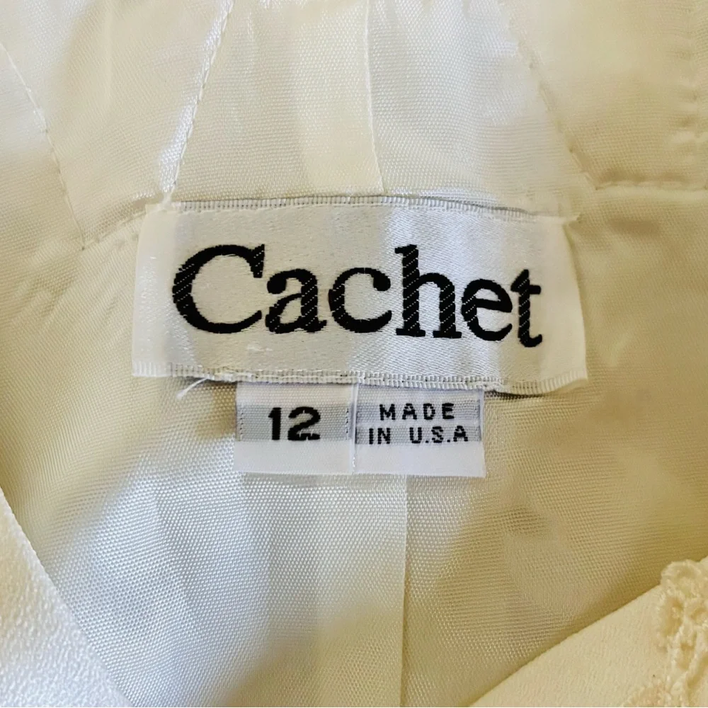 Vintage Cachet Sz 12 Warm White Blazer with Lace Detail, Lattice Back - Picture 12 of 14